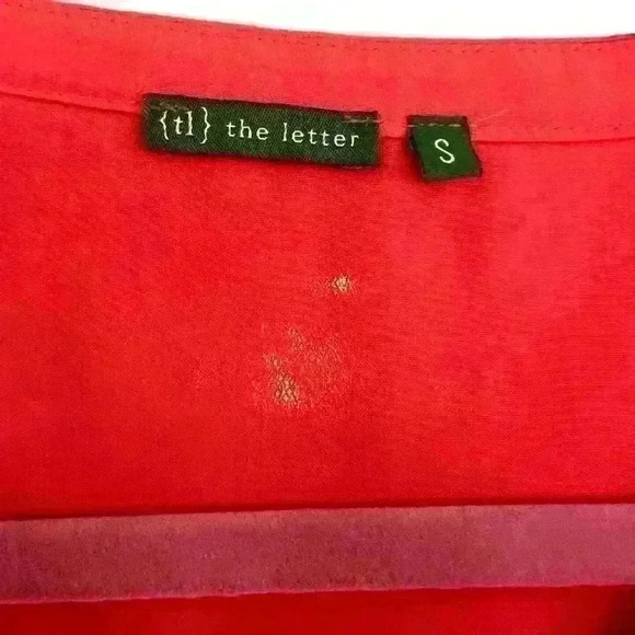 {tl} the letter Anthropologie Coral Drop Waist Drawstring Dress size small NWOT - Picture 3 of 6